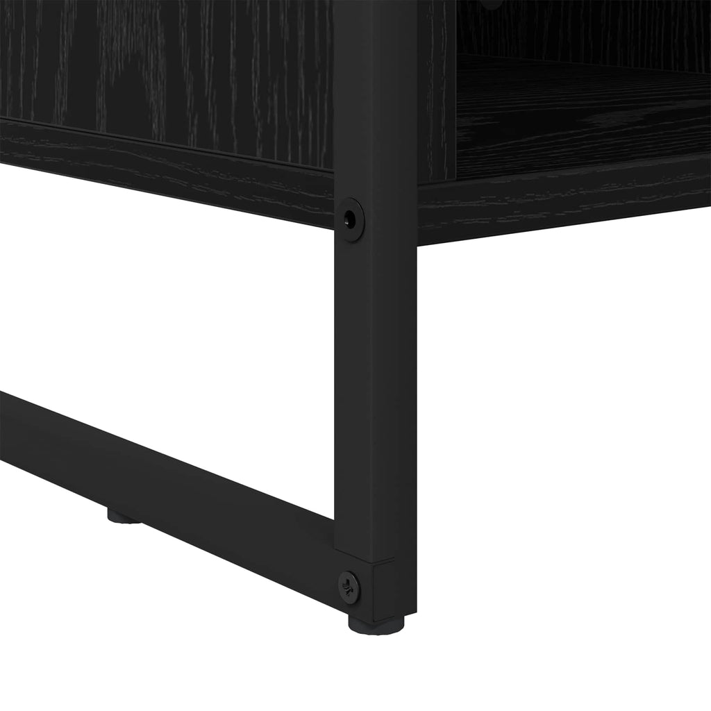Schuhschrank mit Speicher Schwarz Eichen-Optik 100 x 35 x 44 cm