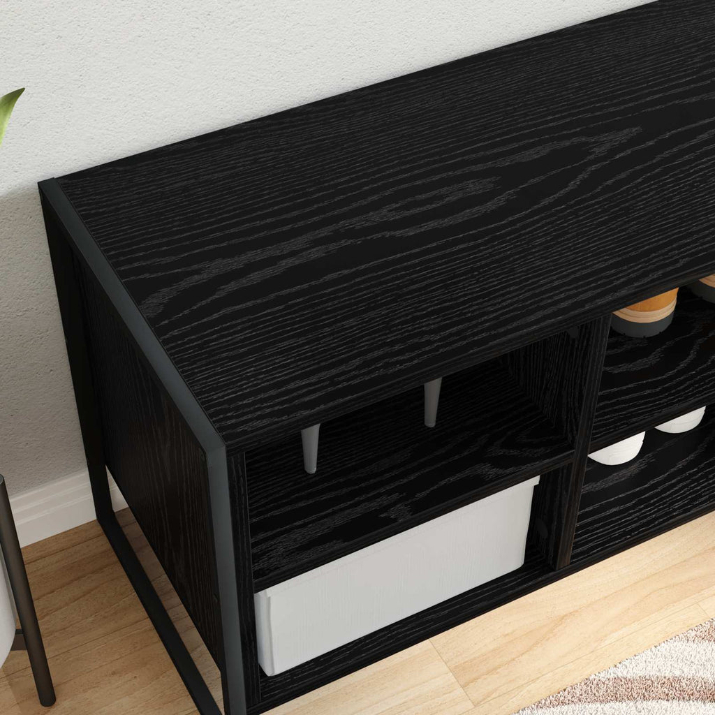 Schuhschrank mit Speicher Schwarz Eichen-Optik 100 x 35 x 44 cm