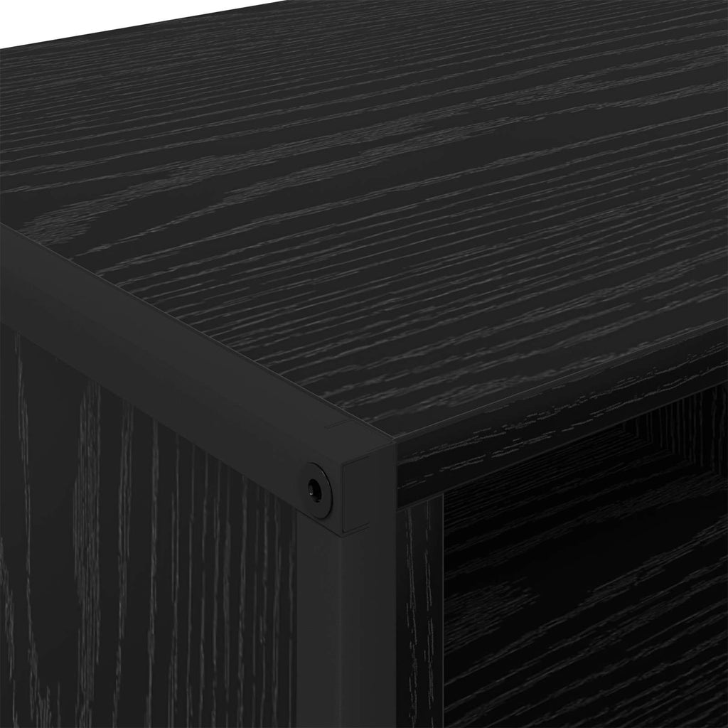 Schuhschrank Schwarz Eichen-Optik 60 x 35 x 44 cm Holzwerkstoff