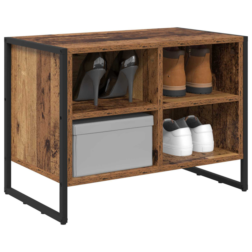 Schuhschrank mit Speicher Altholz 60 x 35 x 44 cm Holzwerkstoff