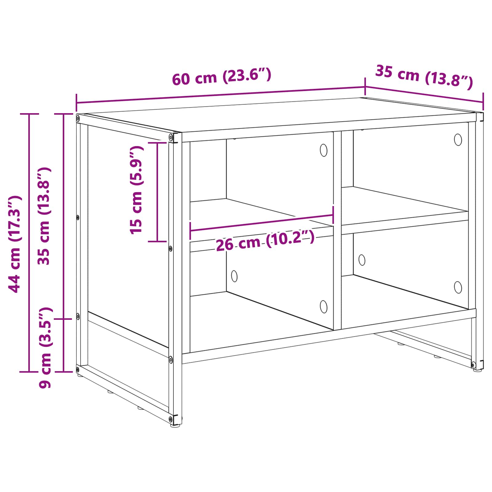 Schuhschrank mit Speicher Altholz 60 x 35 x 44 cm Holzwerkstoff