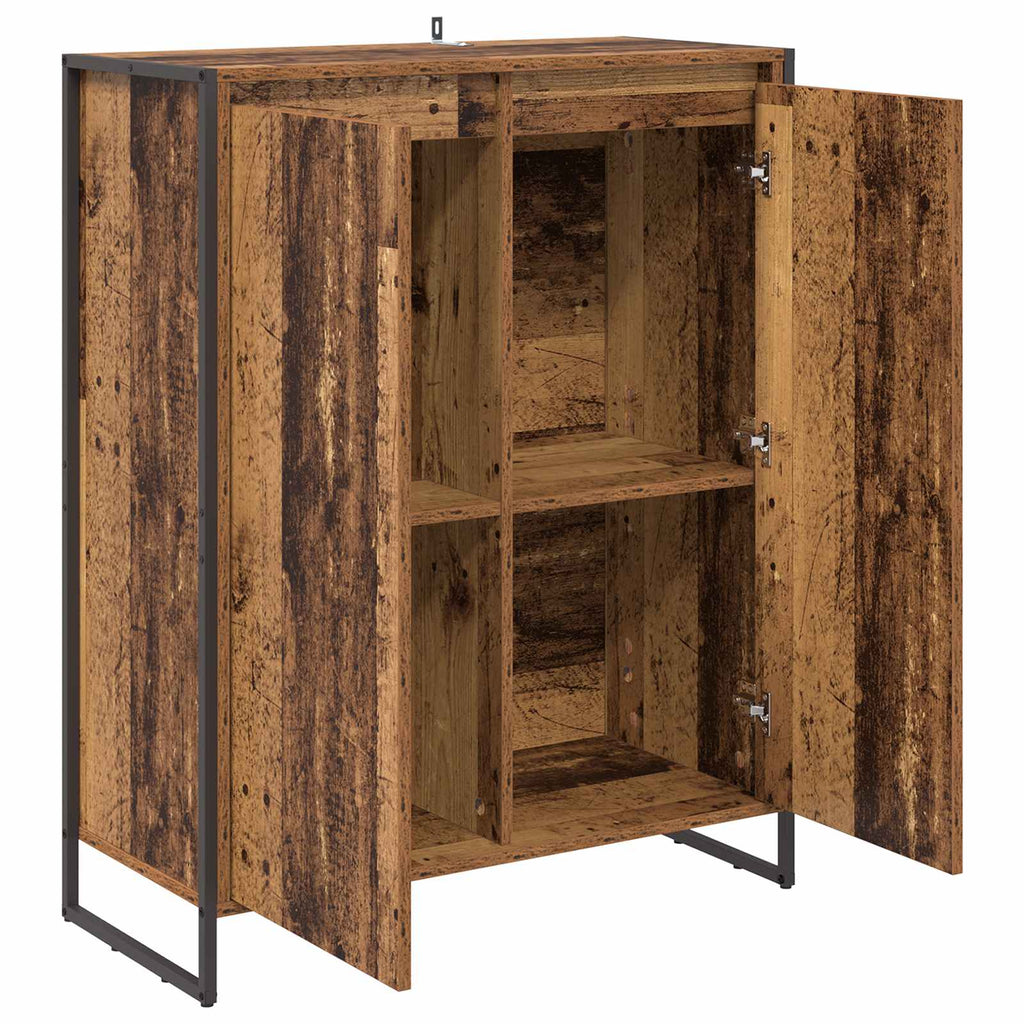 Schuhschrank mit Tür Altholz 79 x 36 x 100 cm Holzwerkstoff