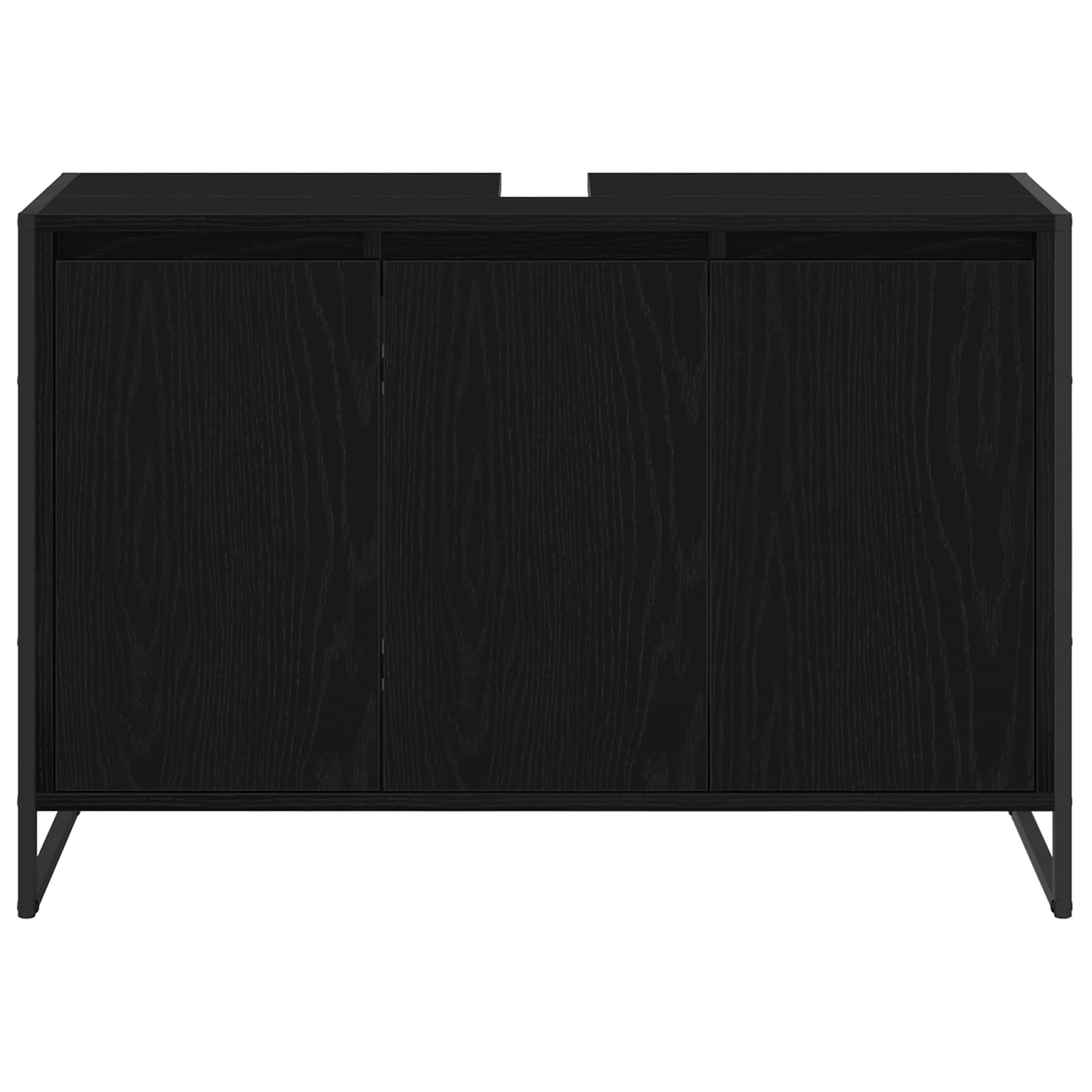 Badezimmerschrank mit Tür Schwarz Eichen-Optik 90 x 30 x 60 cm
