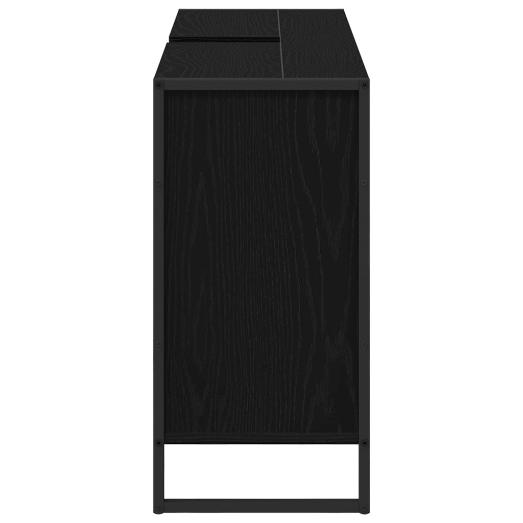 Badezimmerschrank mit Tür Schwarz Eichen-Optik 90 x 30 x 60 cm
