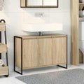 Badezimmerschrank mit Tür Sonoma 90 x 30 x 60 cm Holzwerkstoff