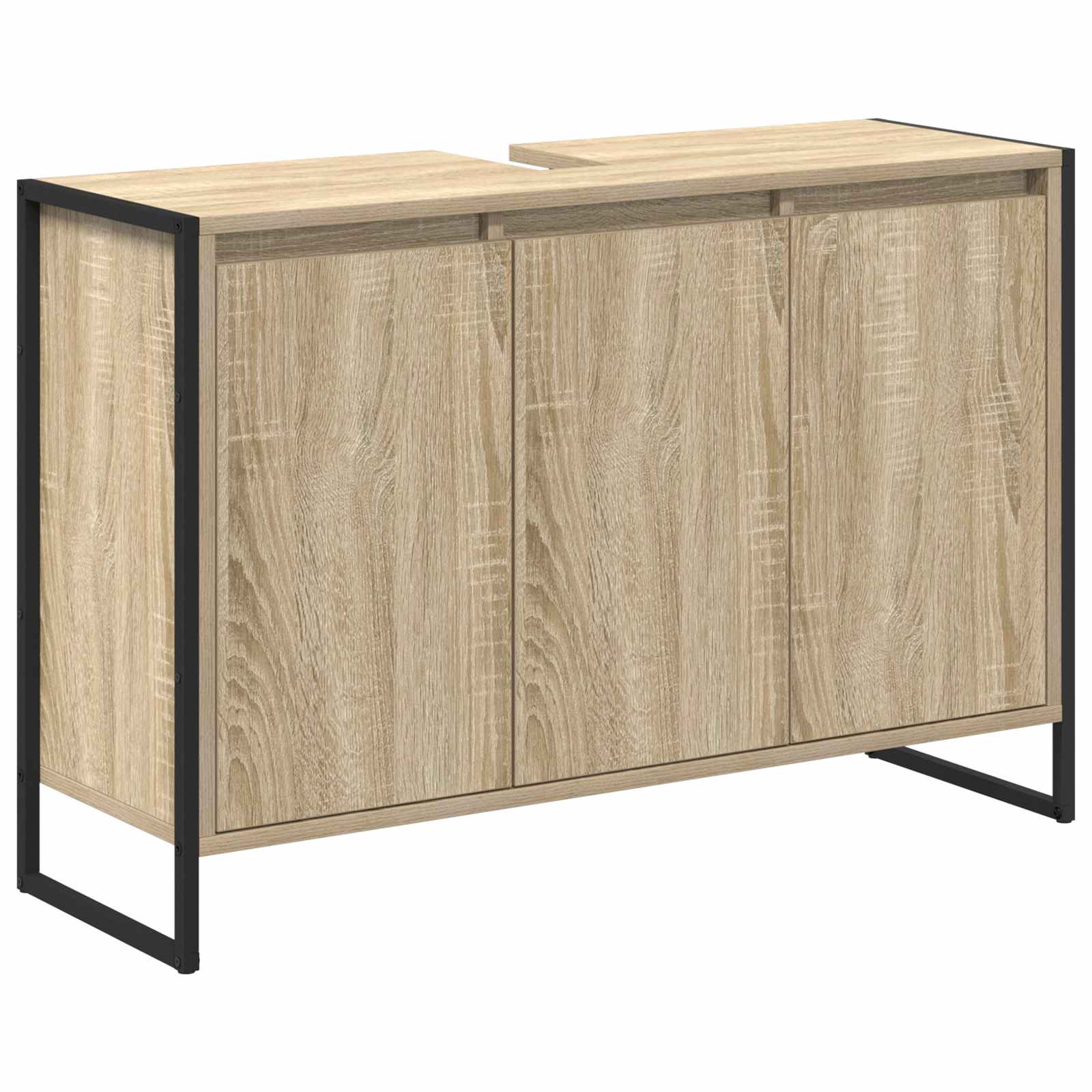 Badezimmerschrank mit Tür Sonoma 90 x 30 x 60 cm Holzwerkstoff