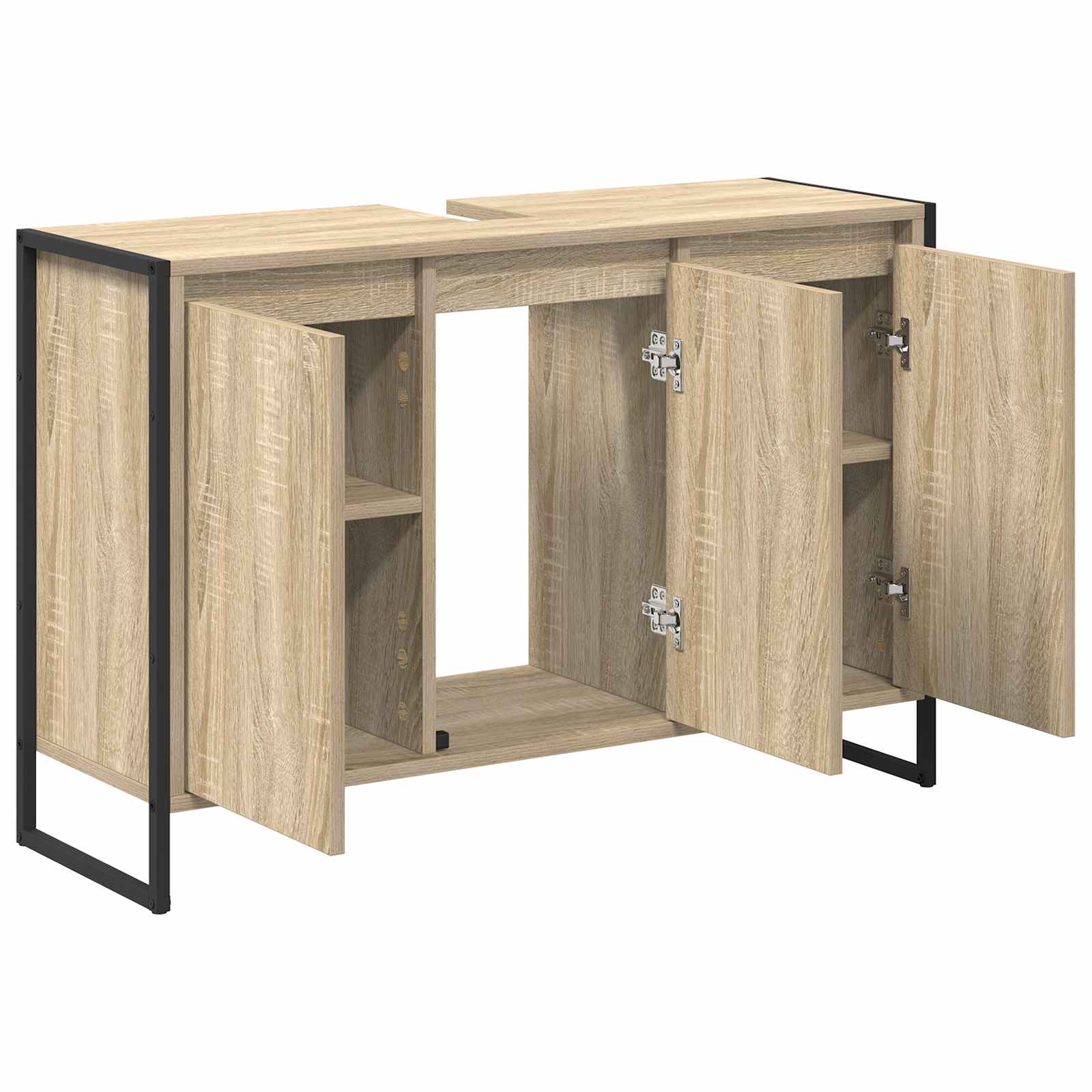 Badezimmerschrank mit Tür Sonoma 90 x 30 x 60 cm Holzwerkstoff
