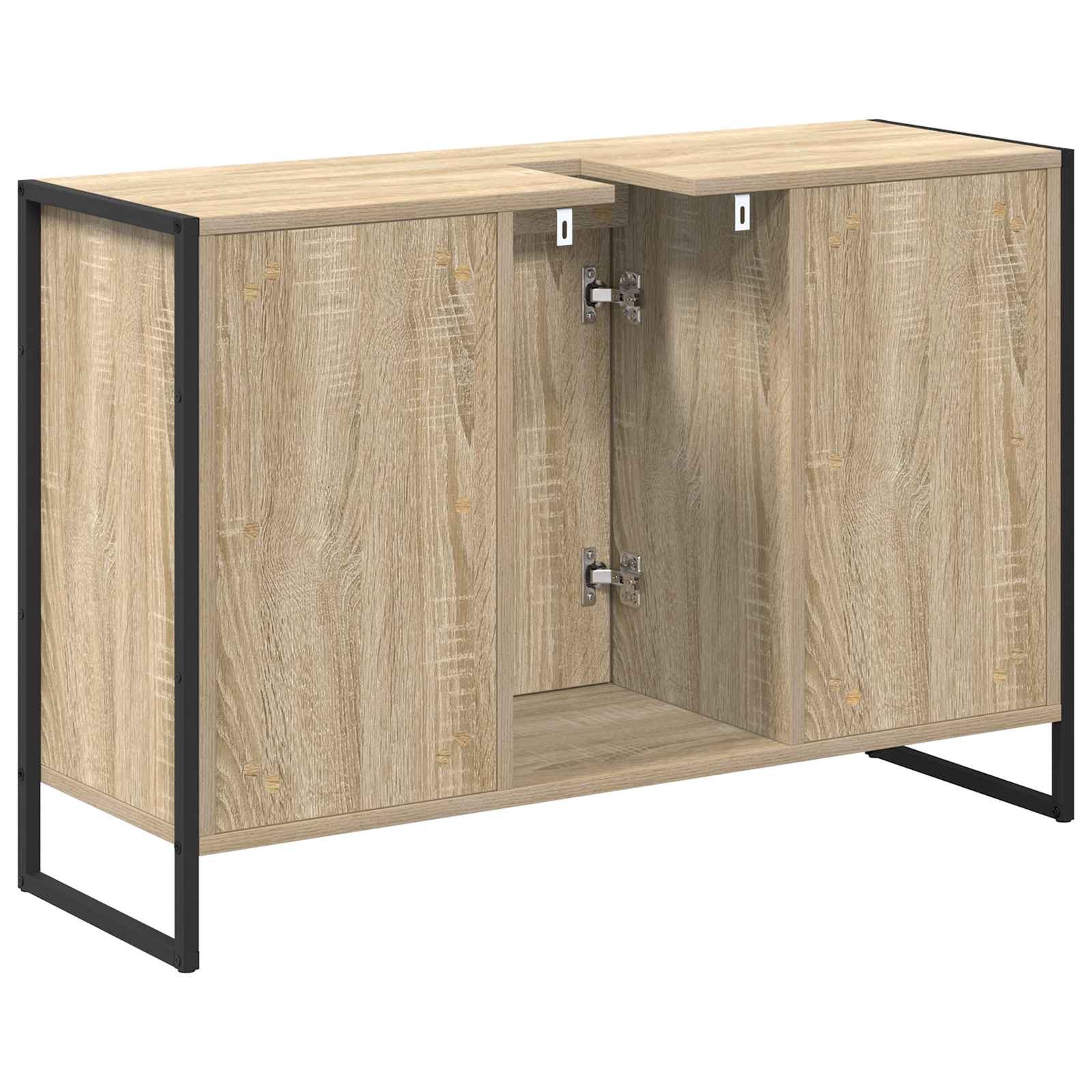 Badezimmerschrank mit Tür Sonoma 90 x 30 x 60 cm Holzwerkstoff