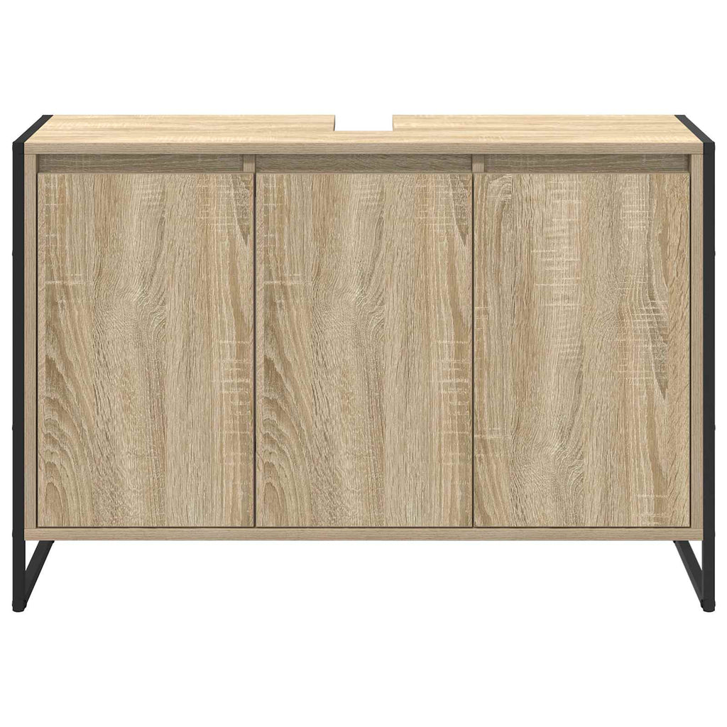 Badezimmerschrank mit Tür Sonoma 90 x 30 x 60 cm Holzwerkstoff