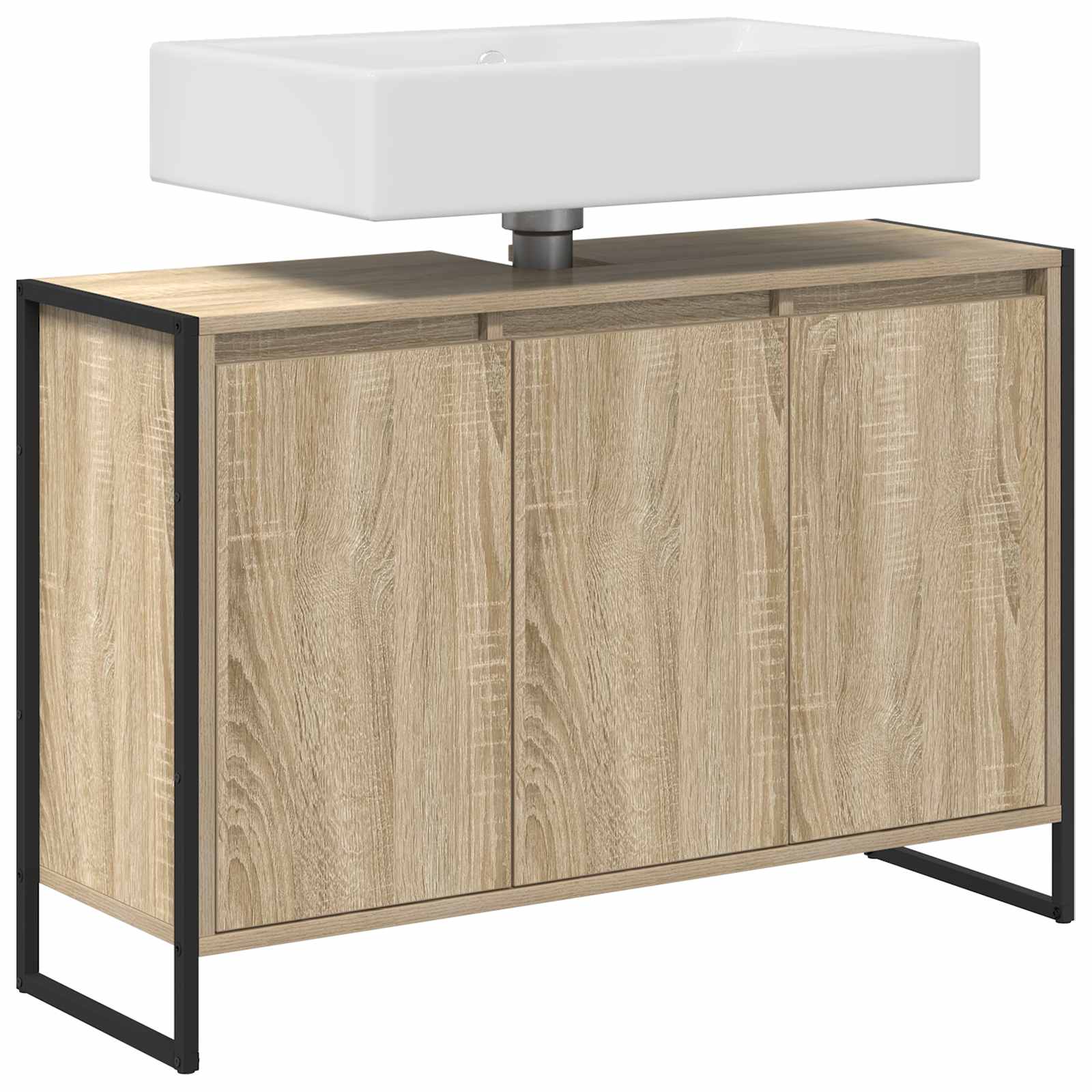 Badezimmerschrank mit Tür Sonoma 90 x 30 x 60 cm Holzwerkstoff