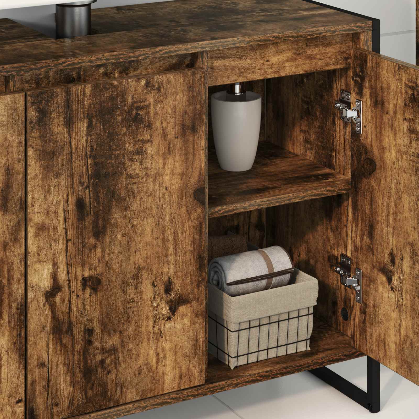Badezimmerschrank Raucharbe 90 x 30 x 60 cm Holzwerkstoff