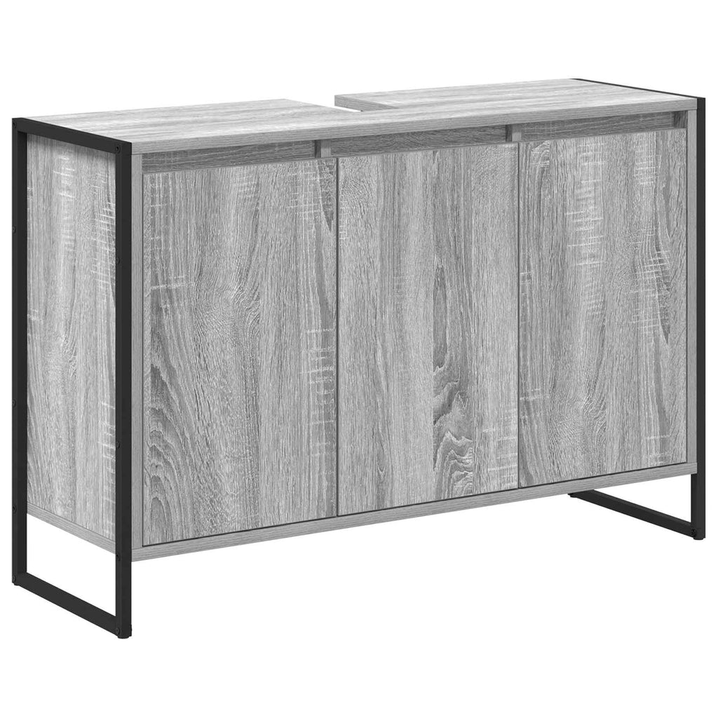 Badezimmerschrank Graues Sonoma 90 x 30 x 60 cm Holzwerkstoff