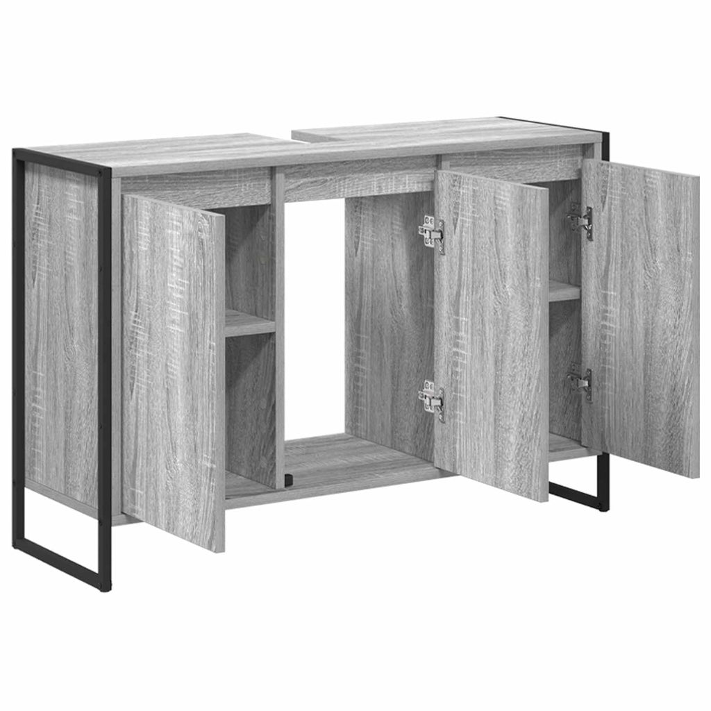 Badezimmerschrank Graues Sonoma 90 x 30 x 60 cm Holzwerkstoff