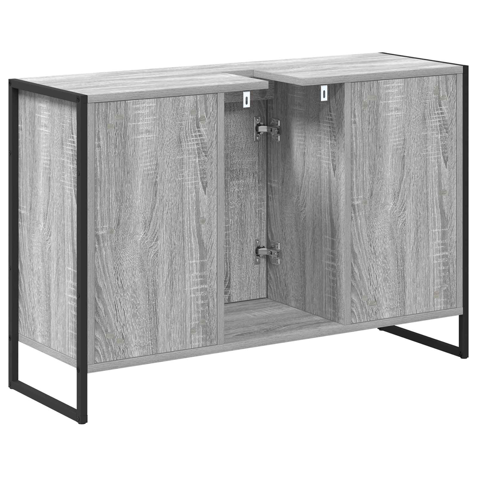 Badezimmerschrank Graues Sonoma 90 x 30 x 60 cm Holzwerkstoff