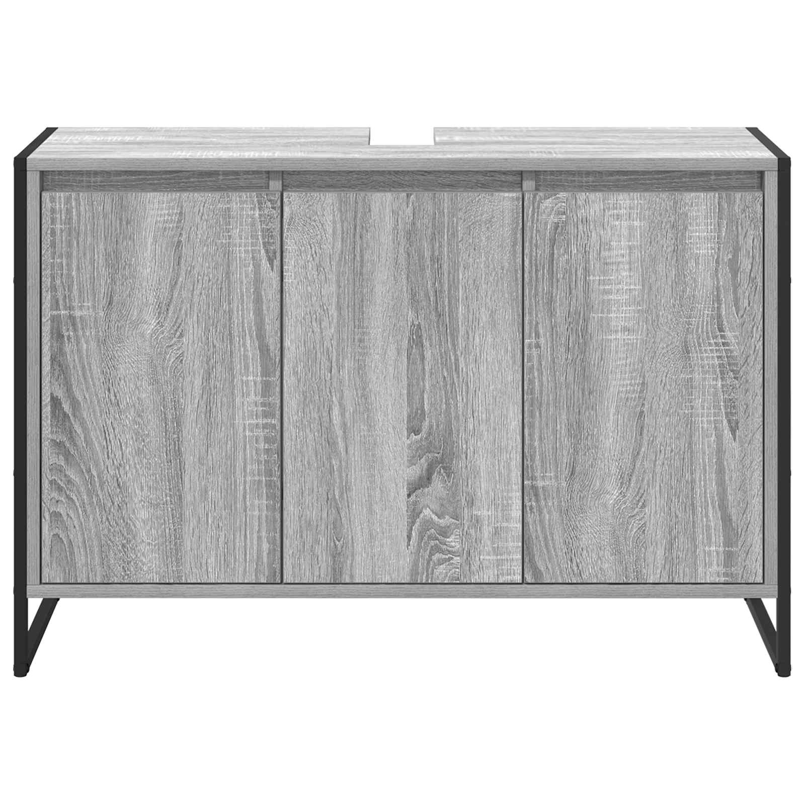 Badezimmerschrank Graues Sonoma 90 x 30 x 60 cm Holzwerkstoff