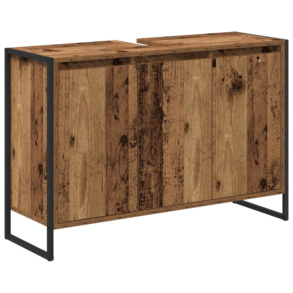 Badezimmerschrank mit Tür Altholz 90 x 30 x 60 cm Holzwerkstoff