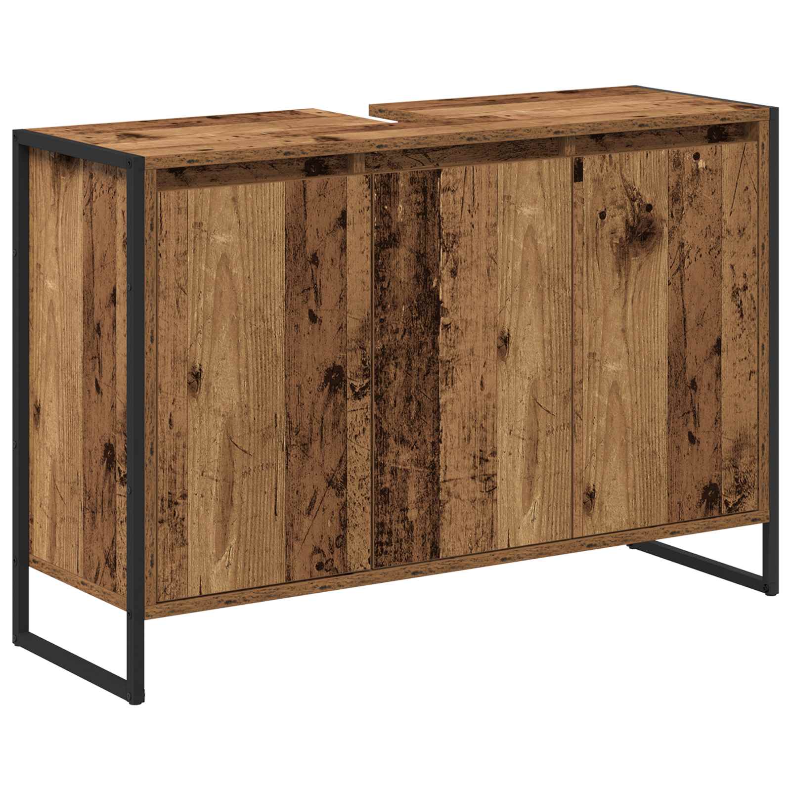 Badezimmerschrank mit Tür Altholz 90 x 30 x 60 cm Holzwerkstoff