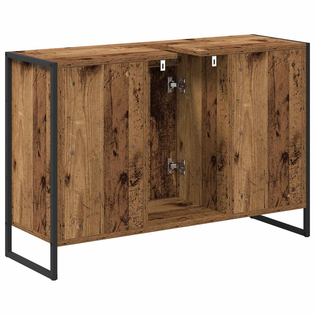 Badezimmerschrank mit Tür Altholz 90 x 30 x 60 cm Holzwerkstoff