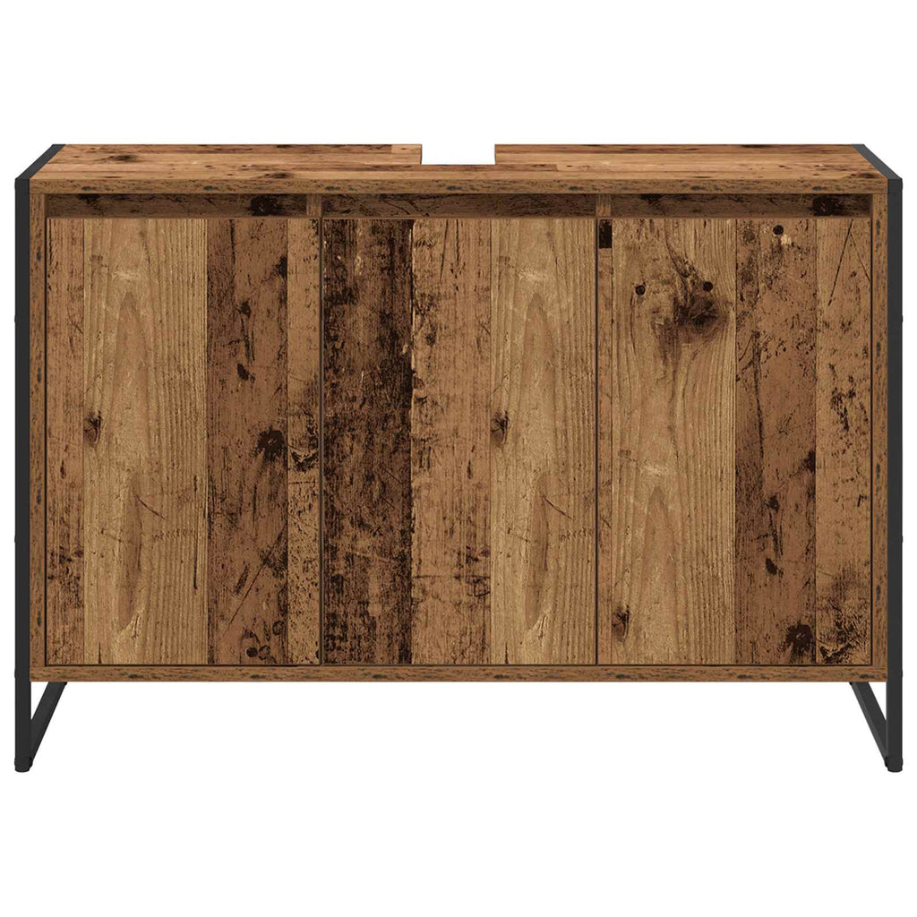 Badezimmerschrank mit Tür Altholz 90 x 30 x 60 cm Holzwerkstoff