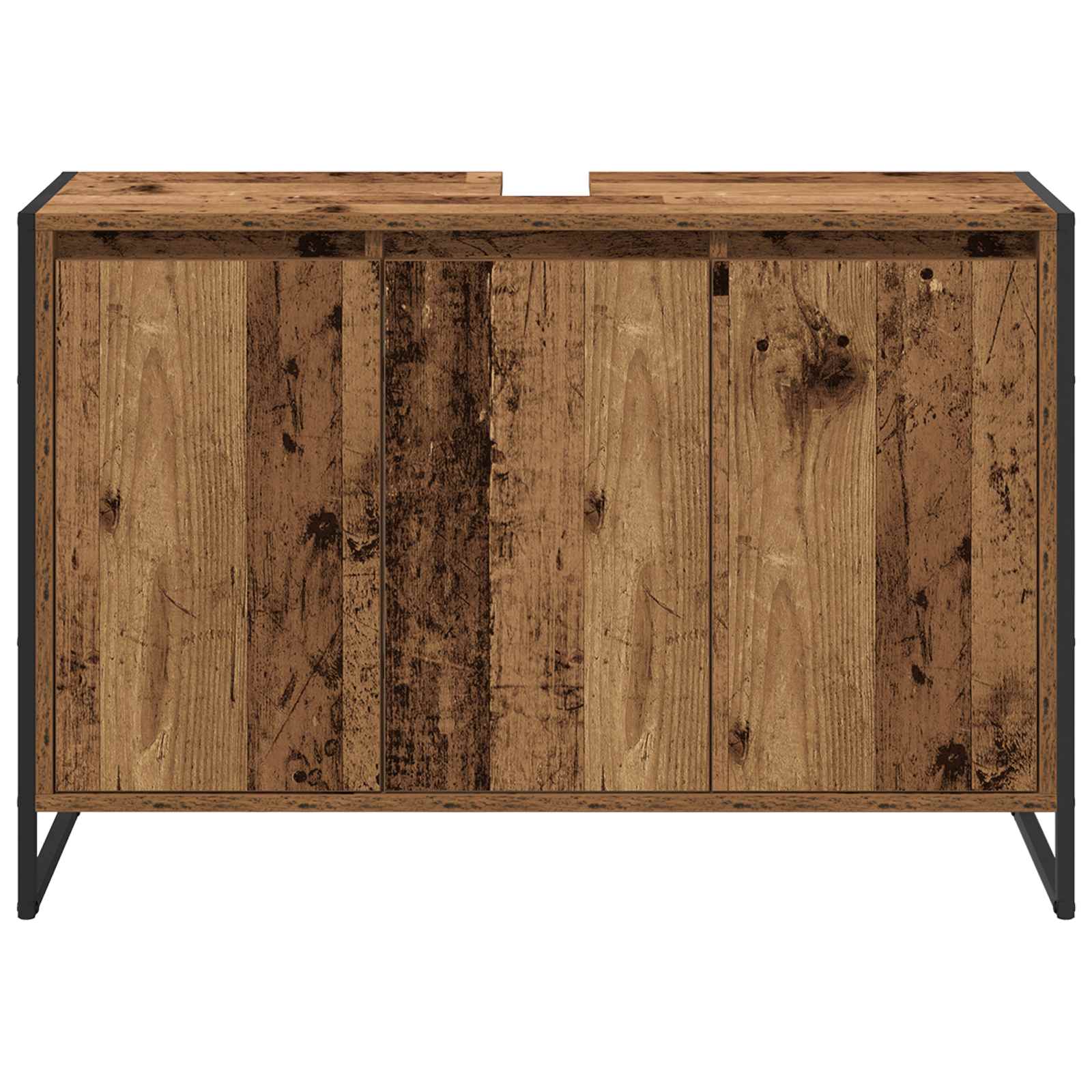 Badezimmerschrank mit Tür Altholz 90 x 30 x 60 cm Holzwerkstoff