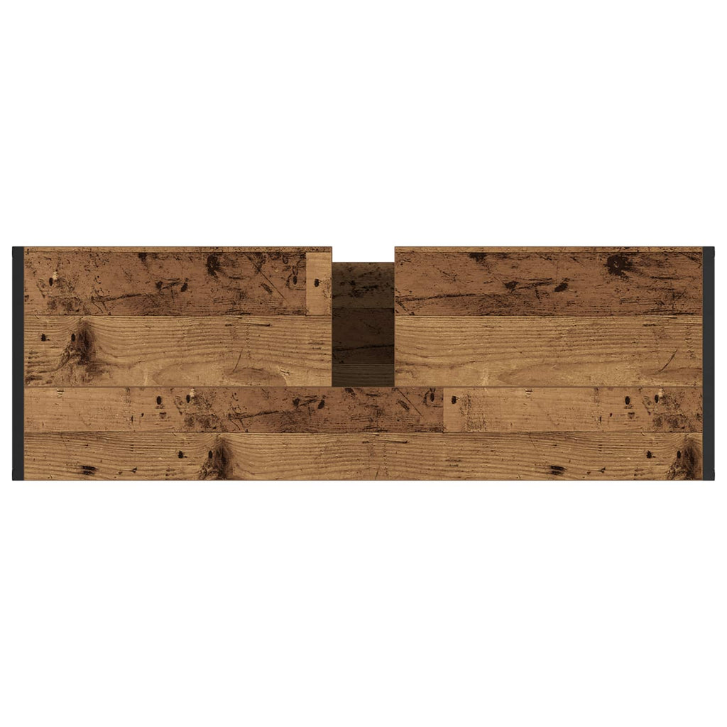 Badezimmerschrank mit Tür Altholz 90 x 30 x 60 cm Holzwerkstoff