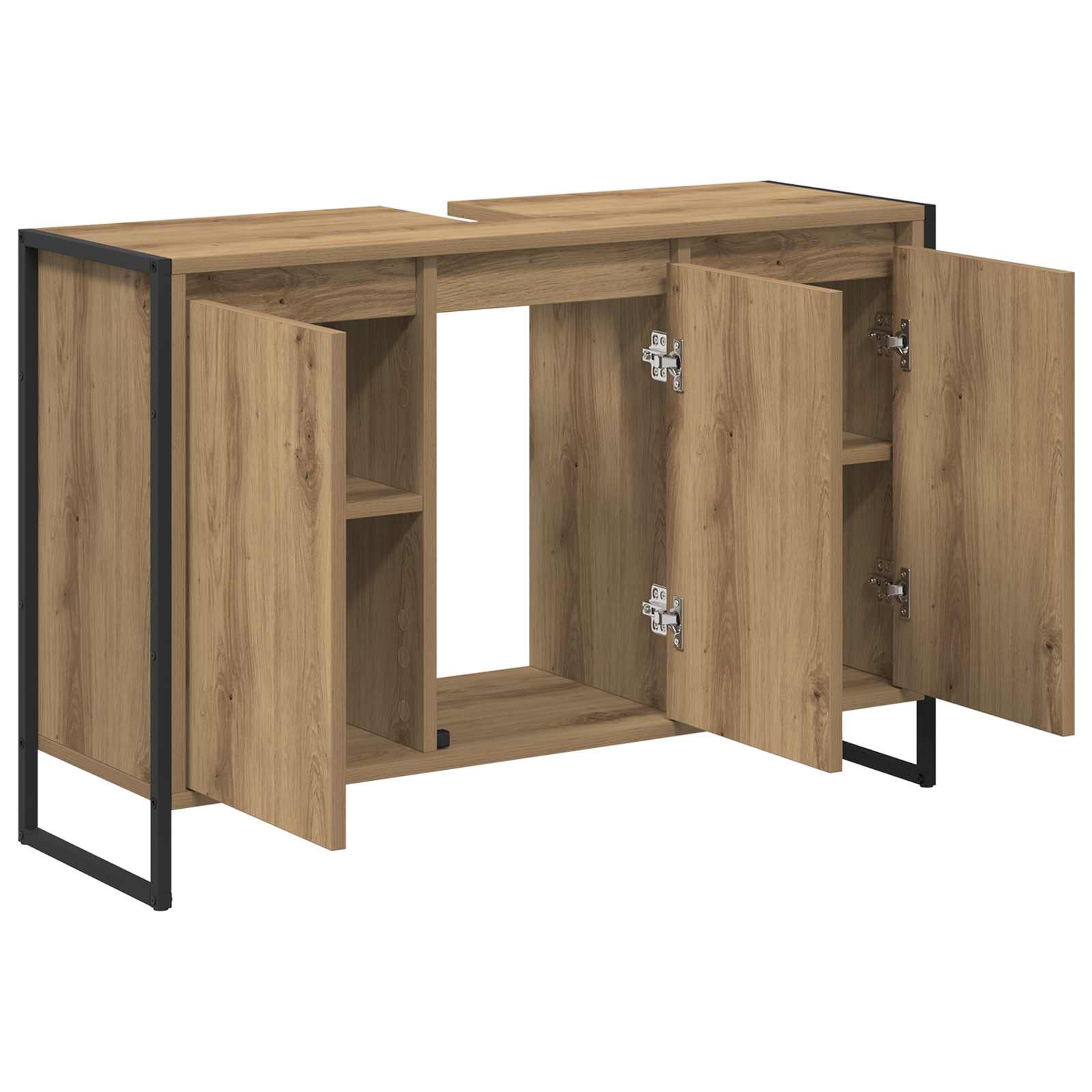 Badezimmerschrank mit Tür Kunsthandwerk Eiche 90 x 30 x 60 cm