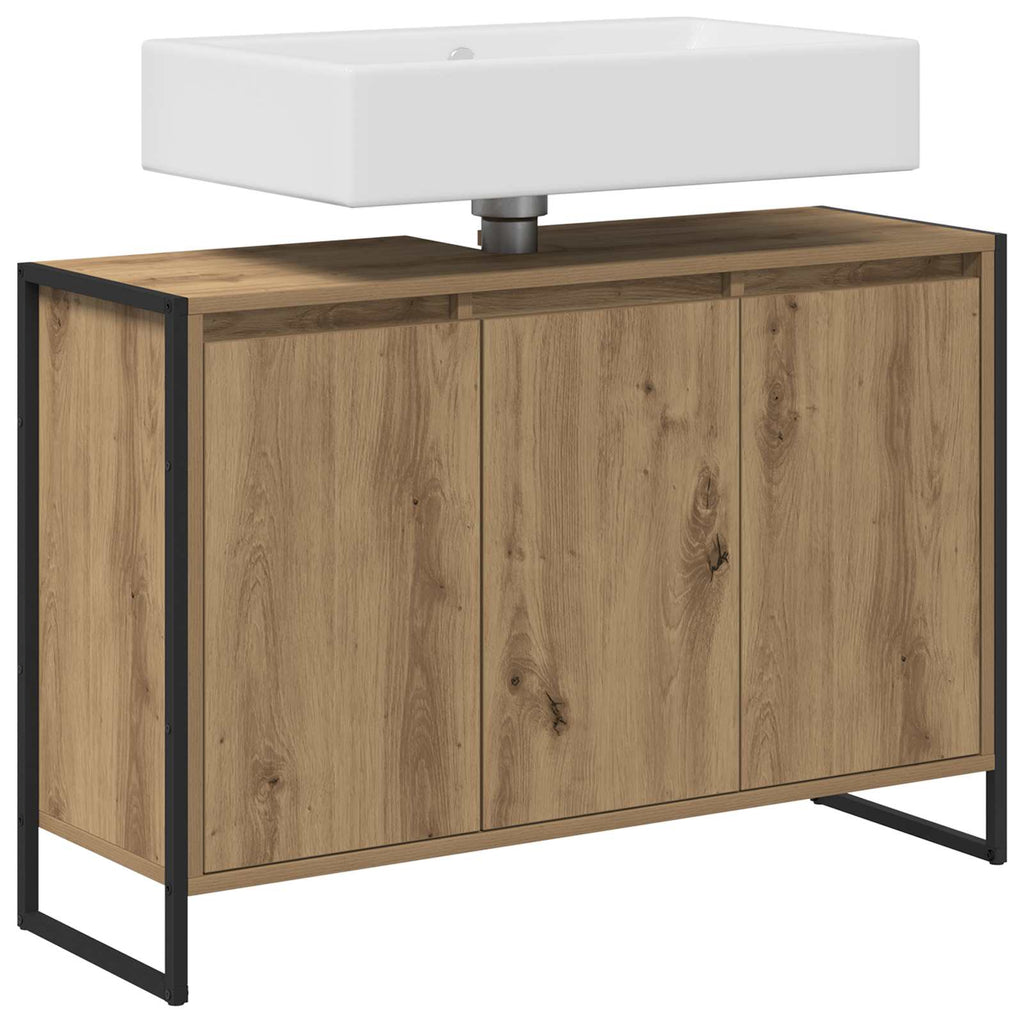 Badezimmerschrank mit Tür Kunsthandwerk Eiche 90 x 30 x 60 cm
