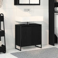 Badezimmerschrank mit Tür Schwarz Eichen-Optik 60 x 30 x 60 cm