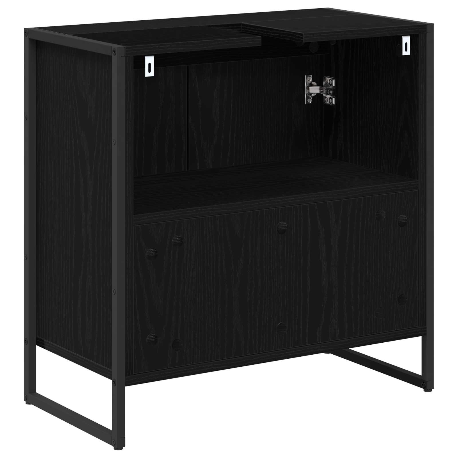 Badezimmerschrank mit Tür Schwarz Eichen-Optik 60 x 30 x 60 cm
