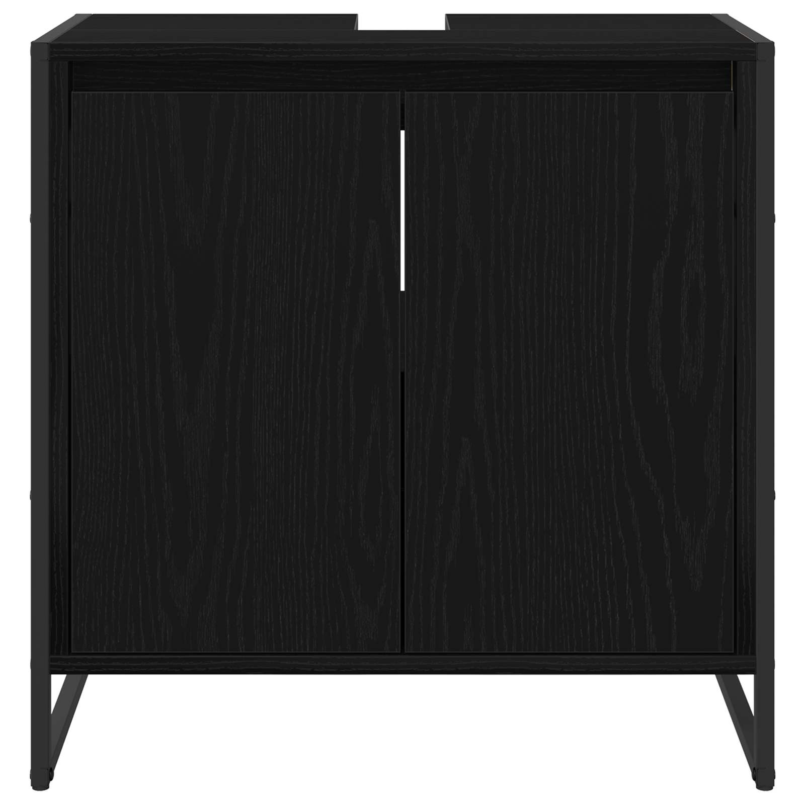 Badezimmerschrank mit Tür Schwarz Eichen-Optik 60 x 30 x 60 cm