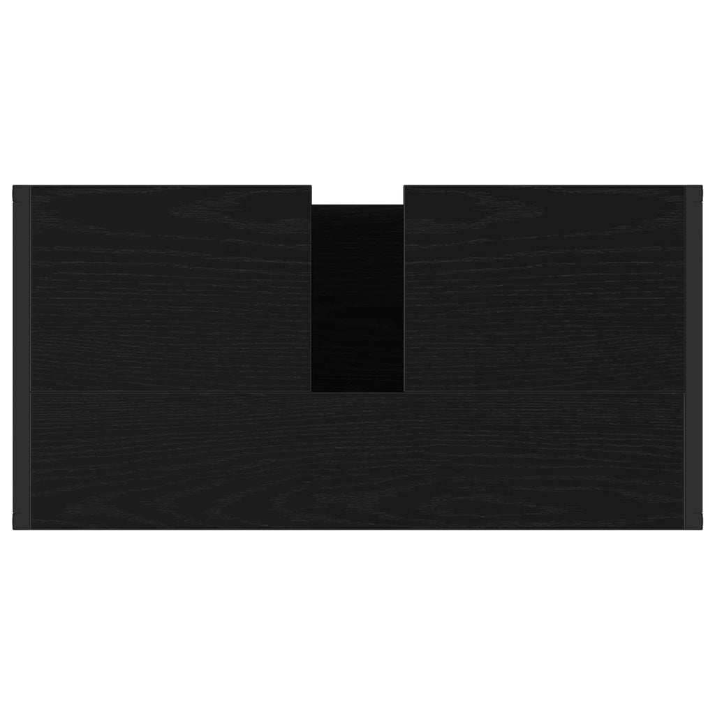 Badezimmerschrank mit Tür Schwarz Eichen-Optik 60 x 30 x 60 cm