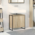 Badezimmerschrank mit Tür Sonoma 60 x 30 x 60 cm Holzwerkstoff