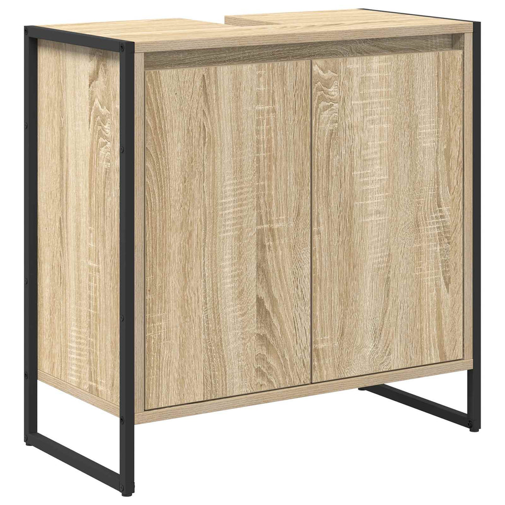 Badezimmerschrank mit Tür Sonoma 60 x 30 x 60 cm Holzwerkstoff