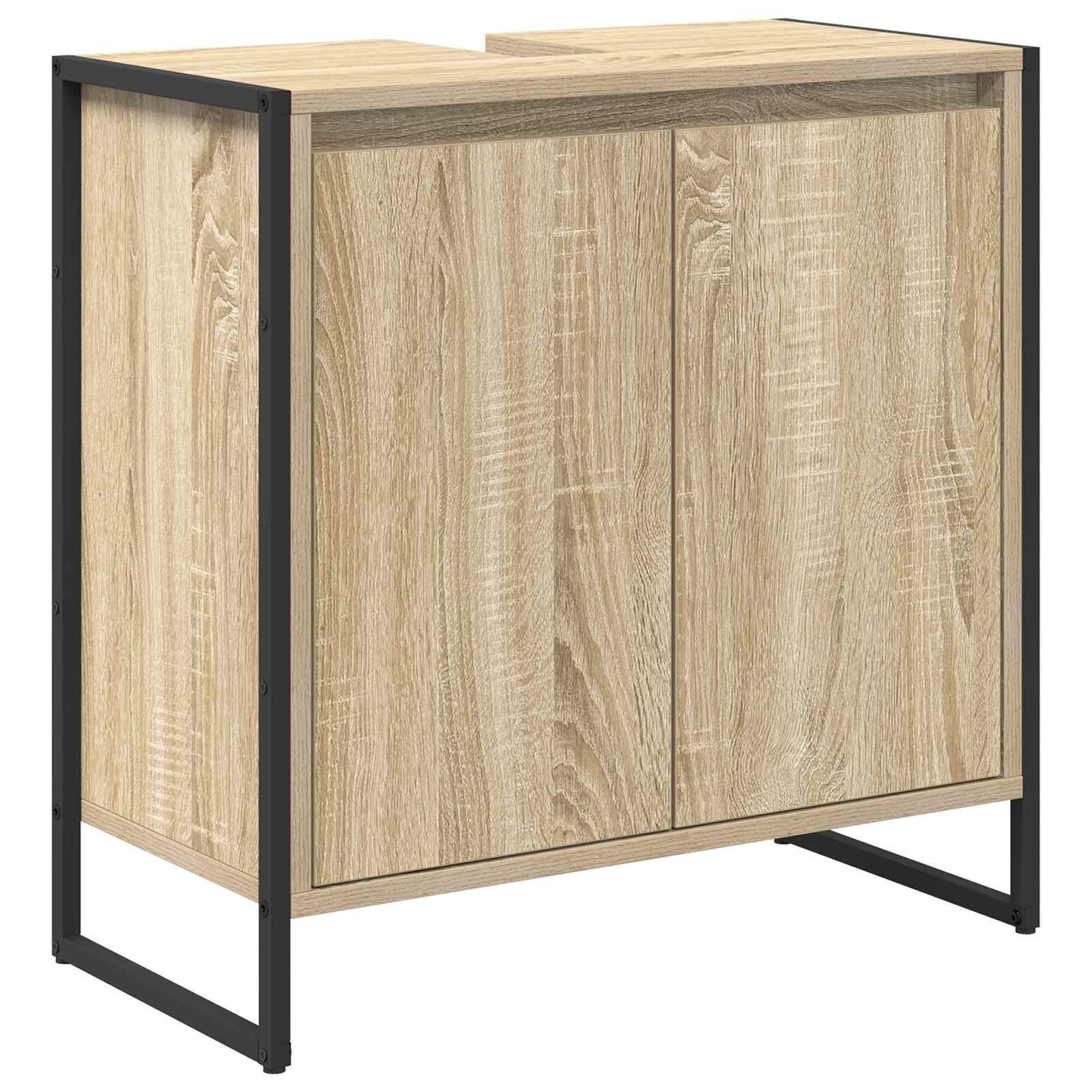Badezimmerschrank mit Tür Sonoma 60 x 30 x 60 cm Holzwerkstoff