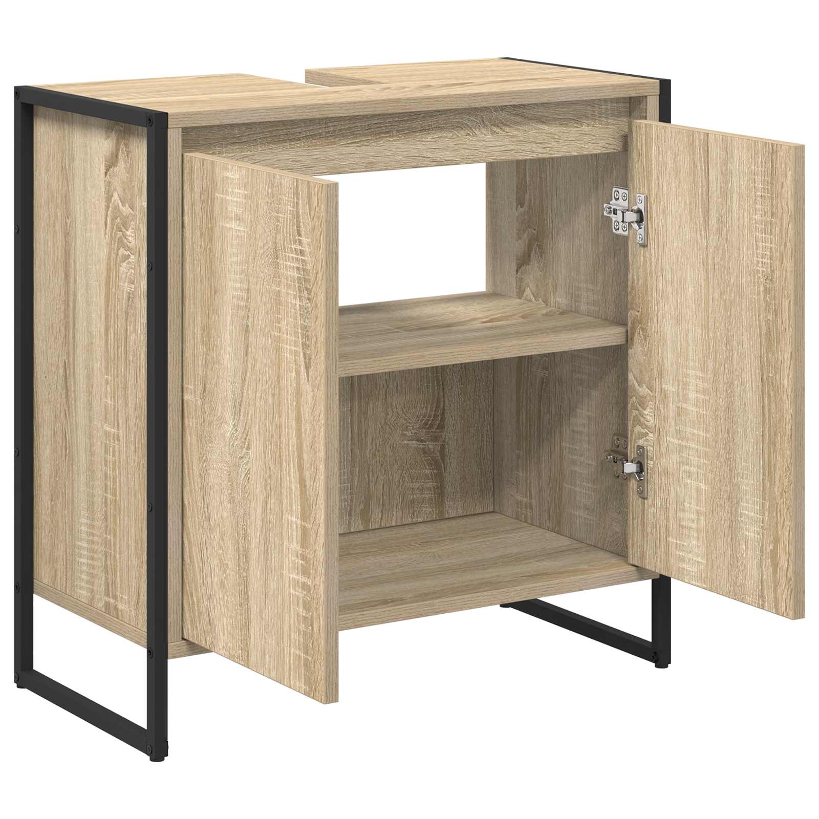 Badezimmerschrank mit Tür Sonoma 60 x 30 x 60 cm Holzwerkstoff