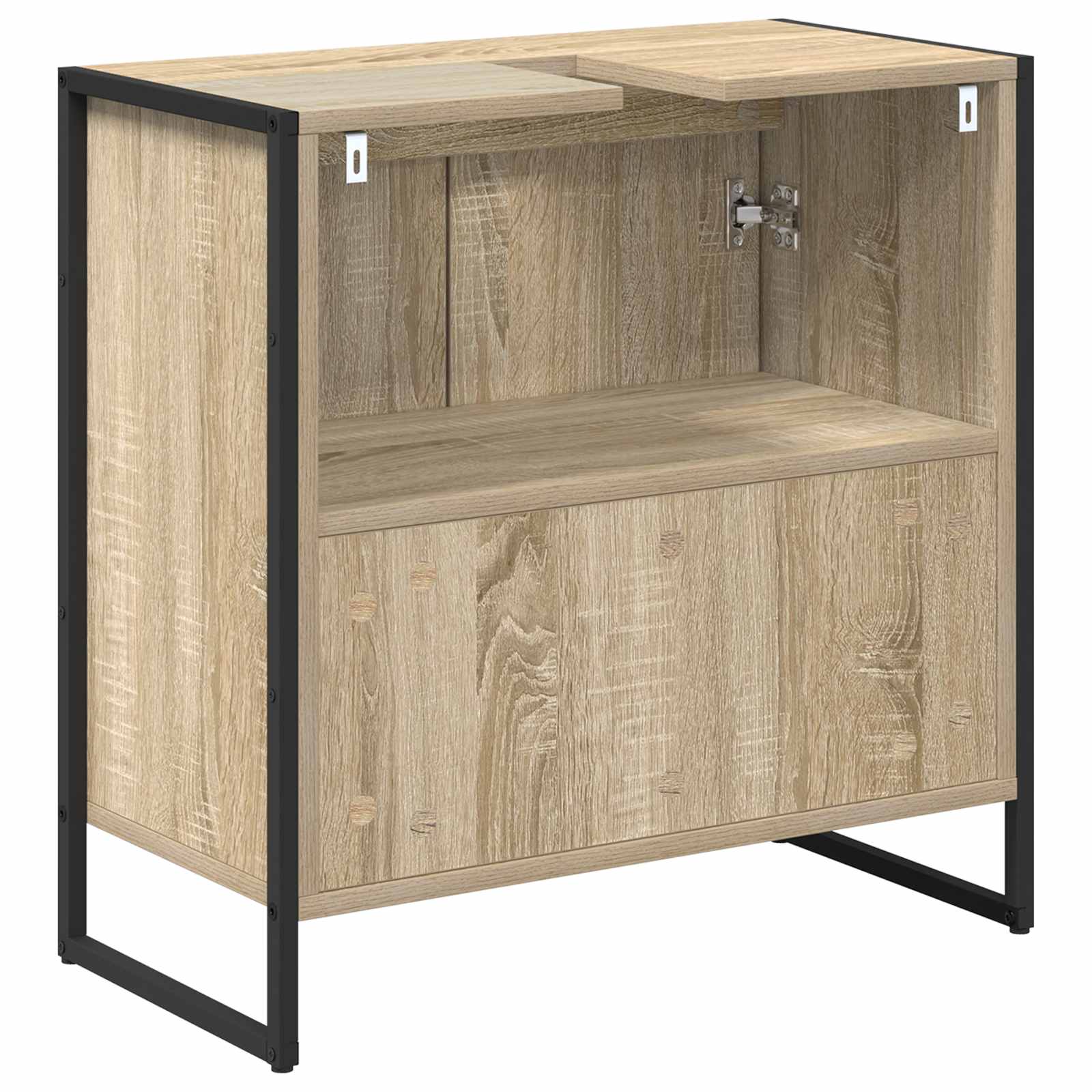Badezimmerschrank mit Tür Sonoma 60 x 30 x 60 cm Holzwerkstoff
