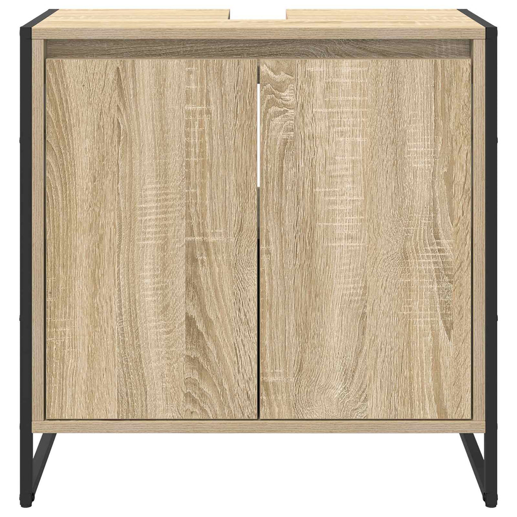 Badezimmerschrank mit Tür Sonoma 60 x 30 x 60 cm Holzwerkstoff