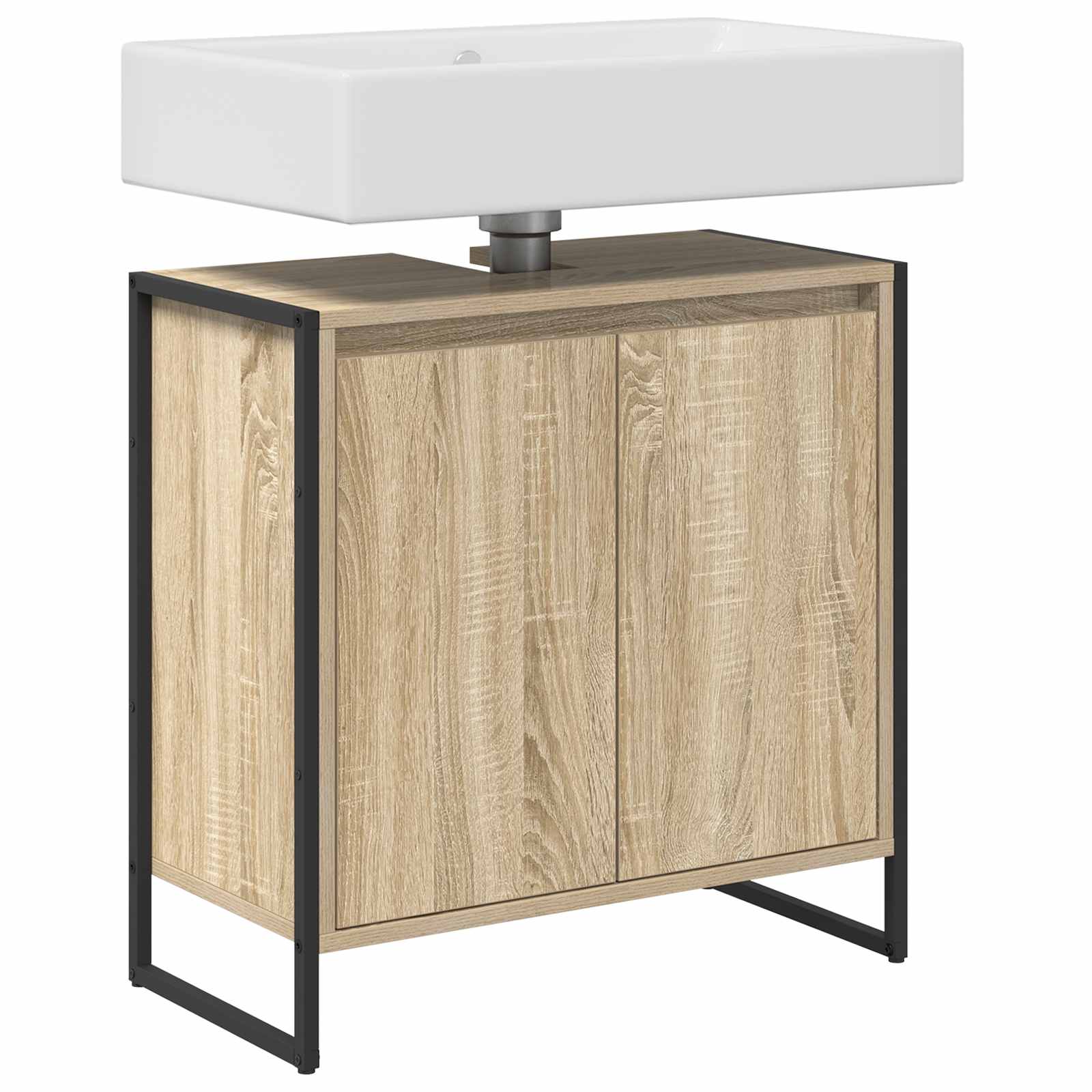 Badezimmerschrank mit Tür Sonoma 60 x 30 x 60 cm Holzwerkstoff