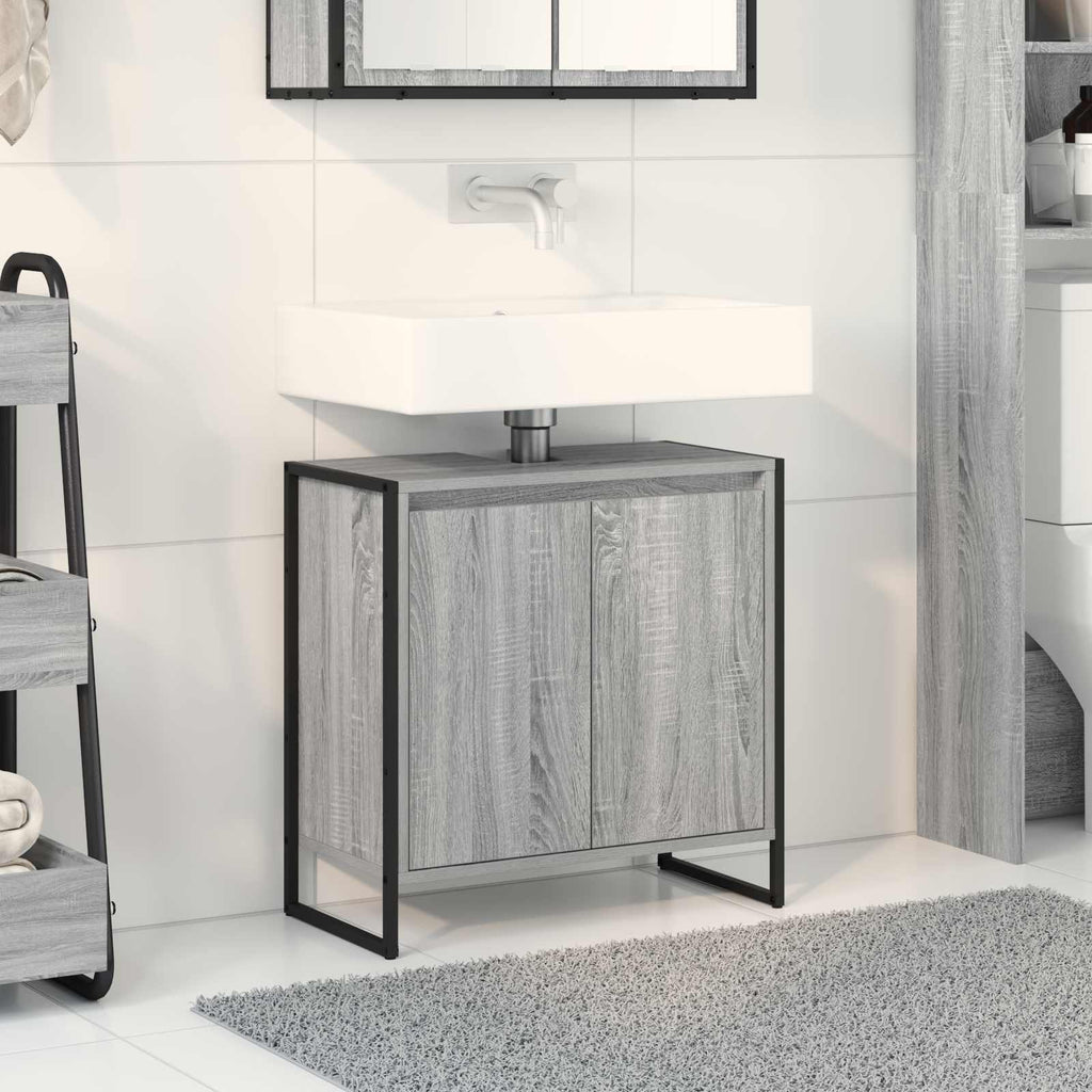 Badezimmerschrank Graues Sonoma 60 x 30 x 60 cm Holzwerkstoff