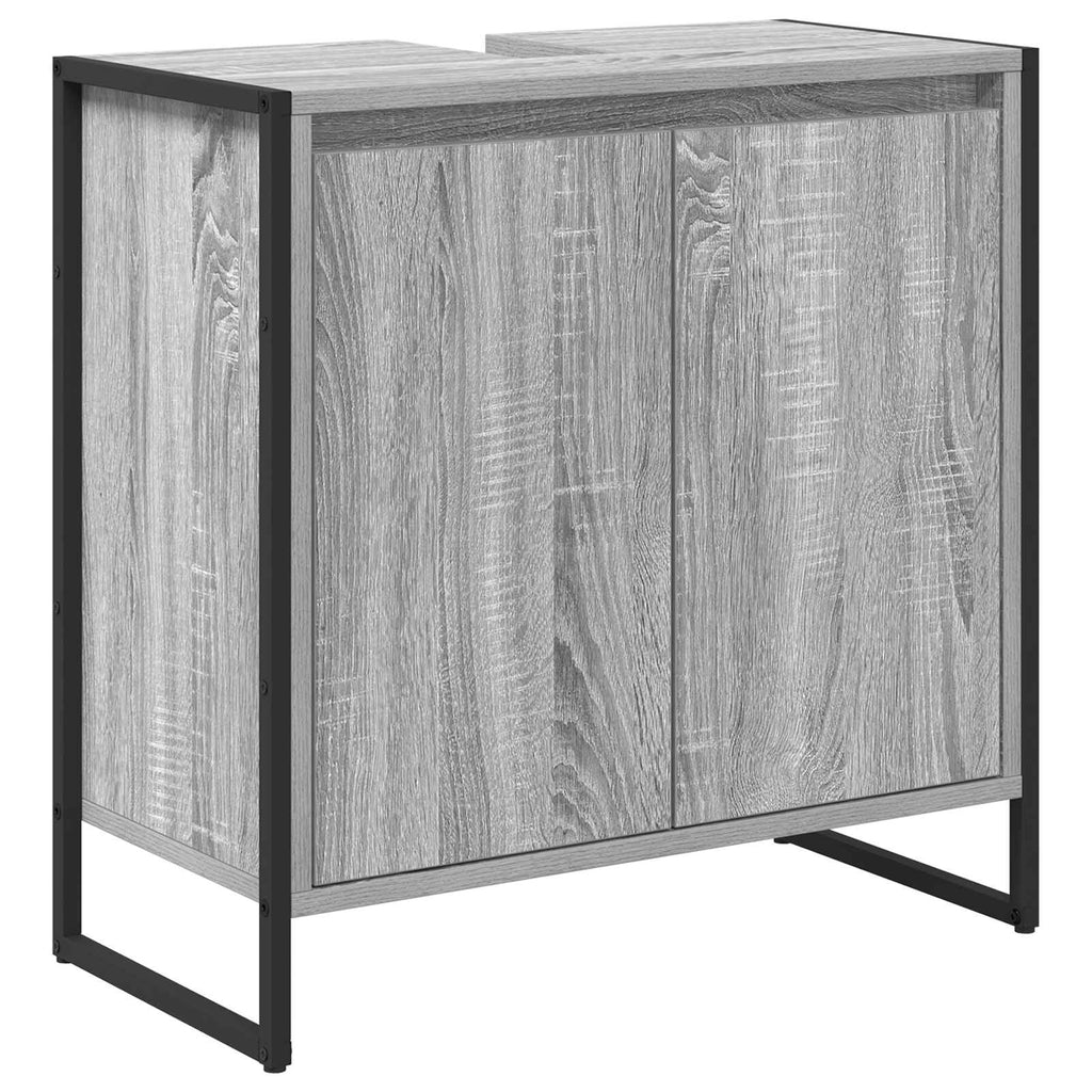 Badezimmerschrank Graues Sonoma 60 x 30 x 60 cm Holzwerkstoff