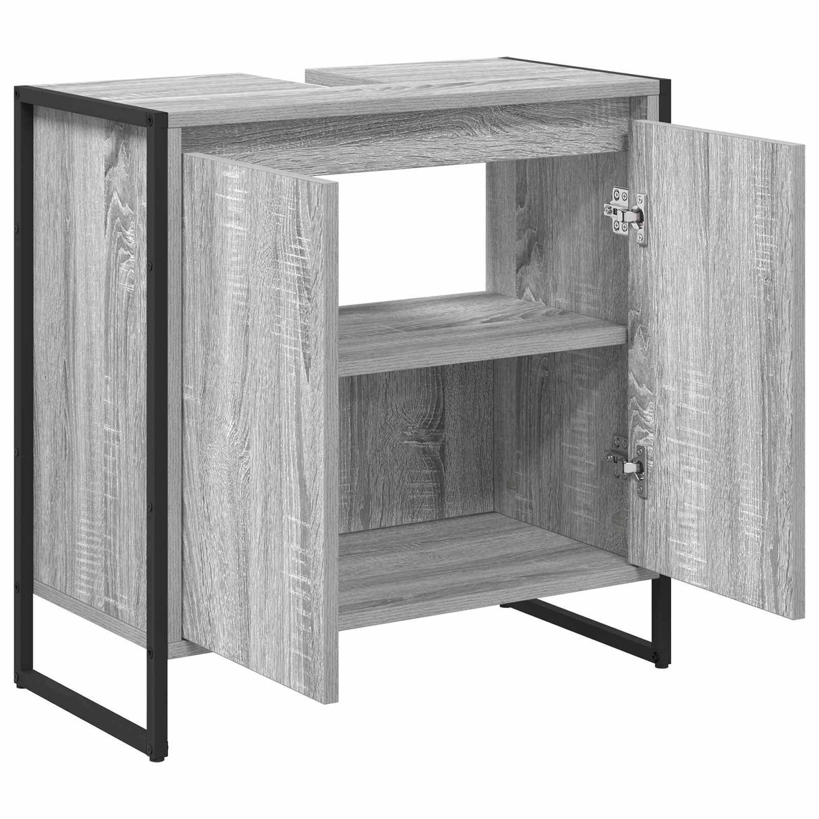 Badezimmerschrank Graues Sonoma 60 x 30 x 60 cm Holzwerkstoff