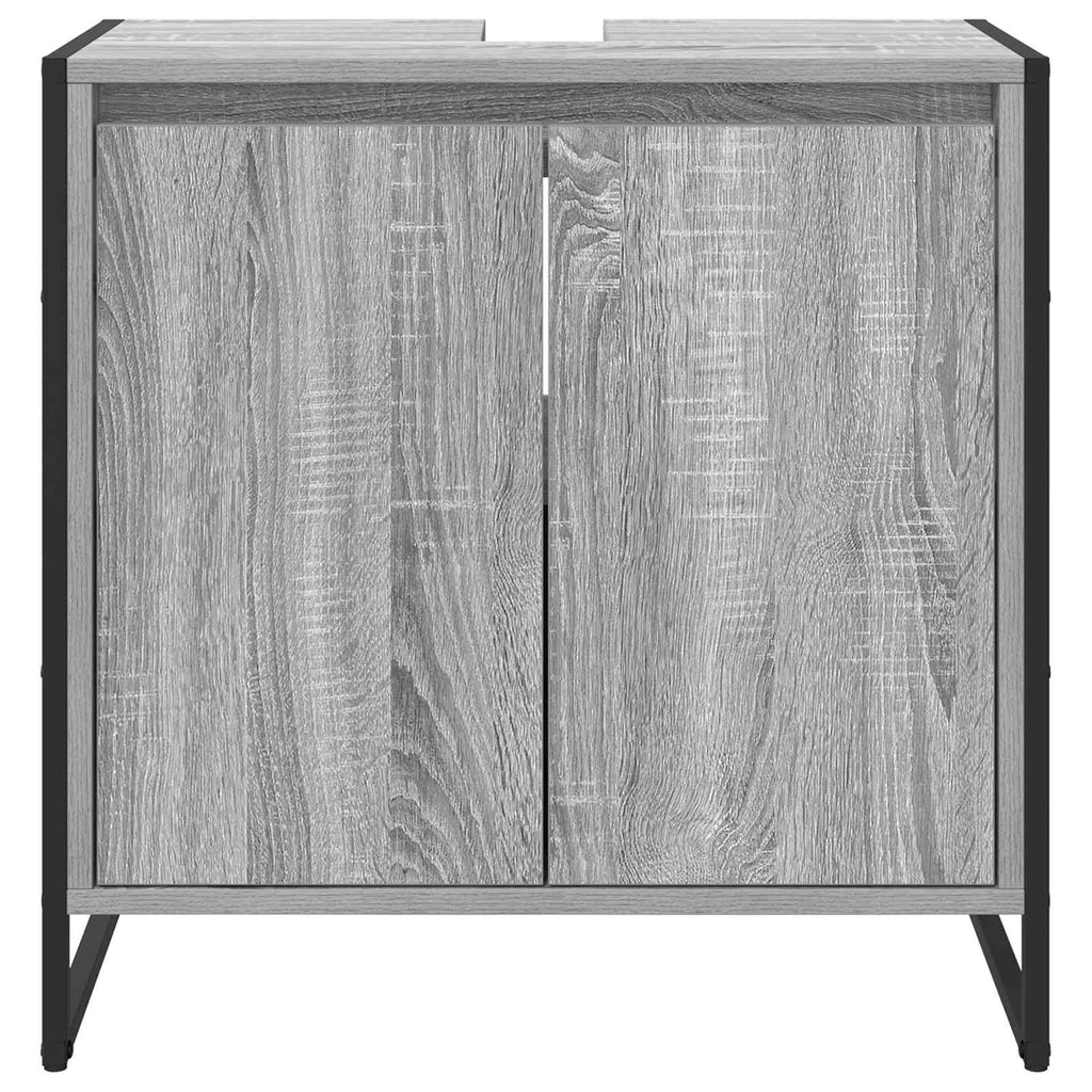 Badezimmerschrank Graues Sonoma 60 x 30 x 60 cm Holzwerkstoff