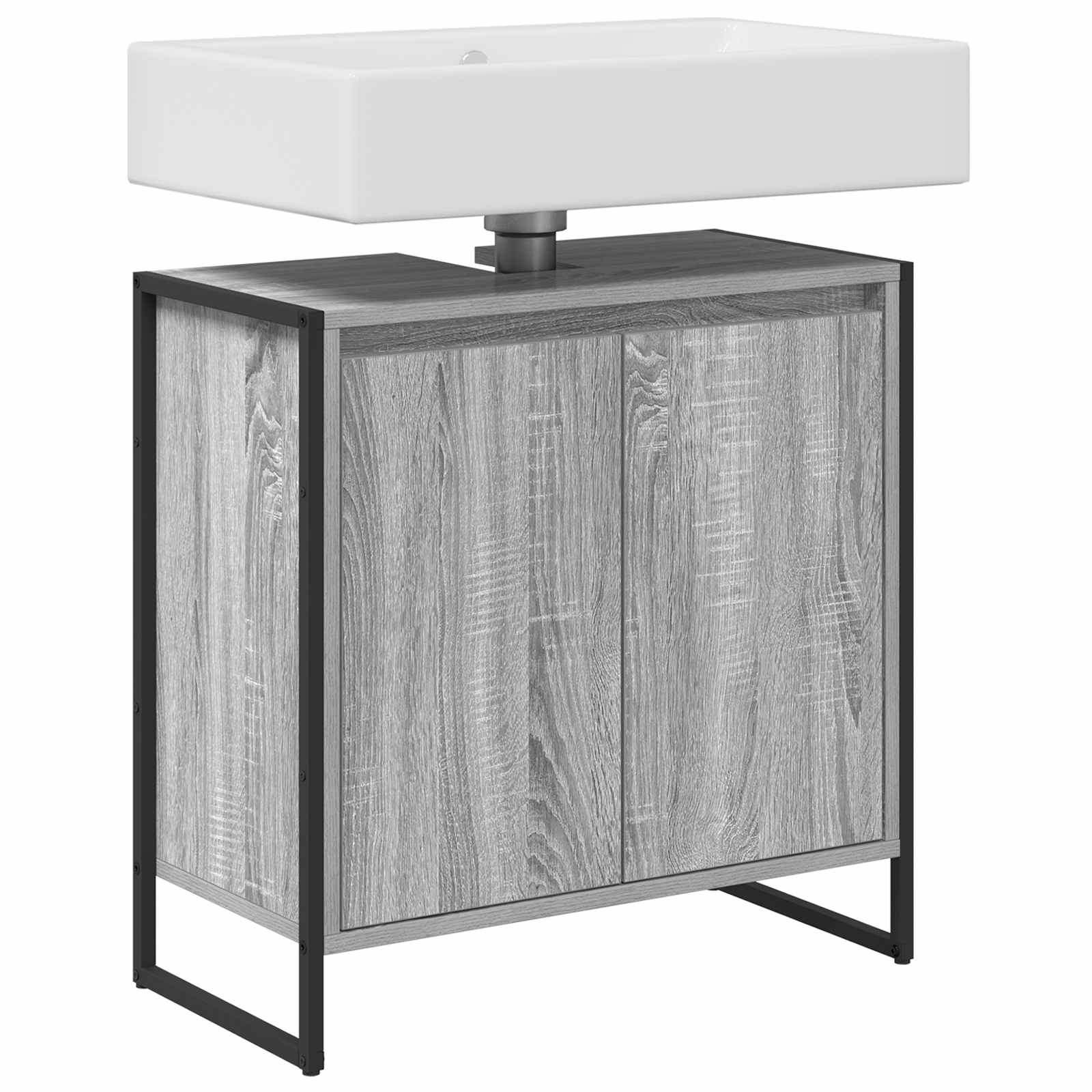 Badezimmerschrank Graues Sonoma 60 x 30 x 60 cm Holzwerkstoff