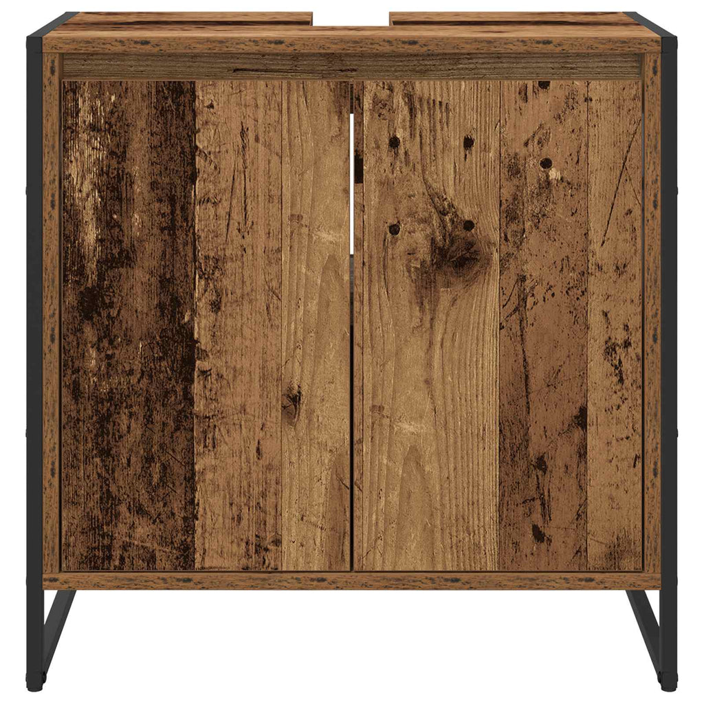 Badezimmerschrank mit Tür Altholz 60 x 30 x 60 cm Holzwerkstoff