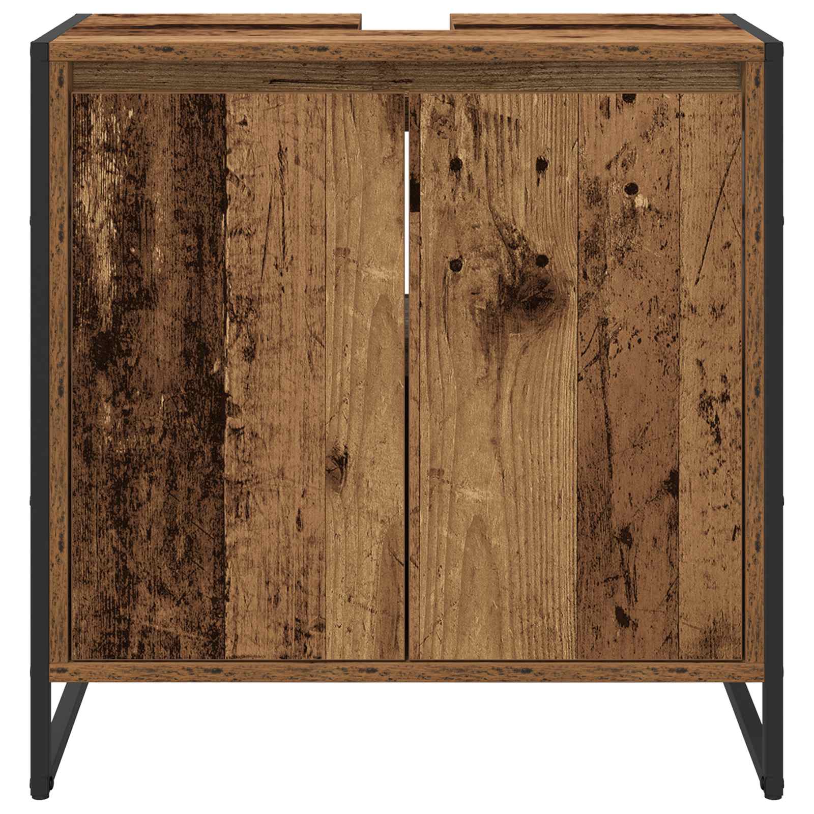 Badezimmerschrank mit Tür Altholz 60 x 30 x 60 cm Holzwerkstoff