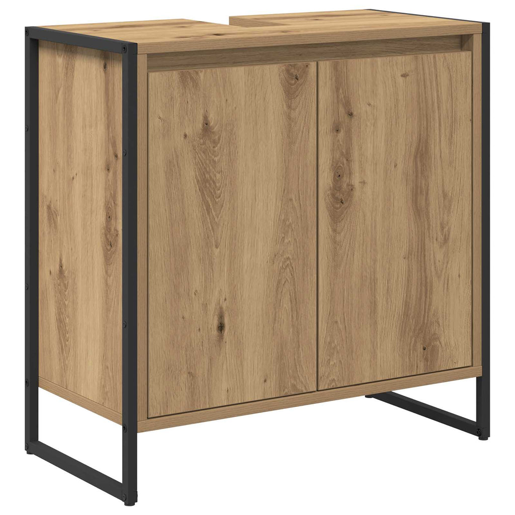 Badezimmerschrank mit Tür Kunsthandwerk Eiche 60 x 30 x 60 cm
