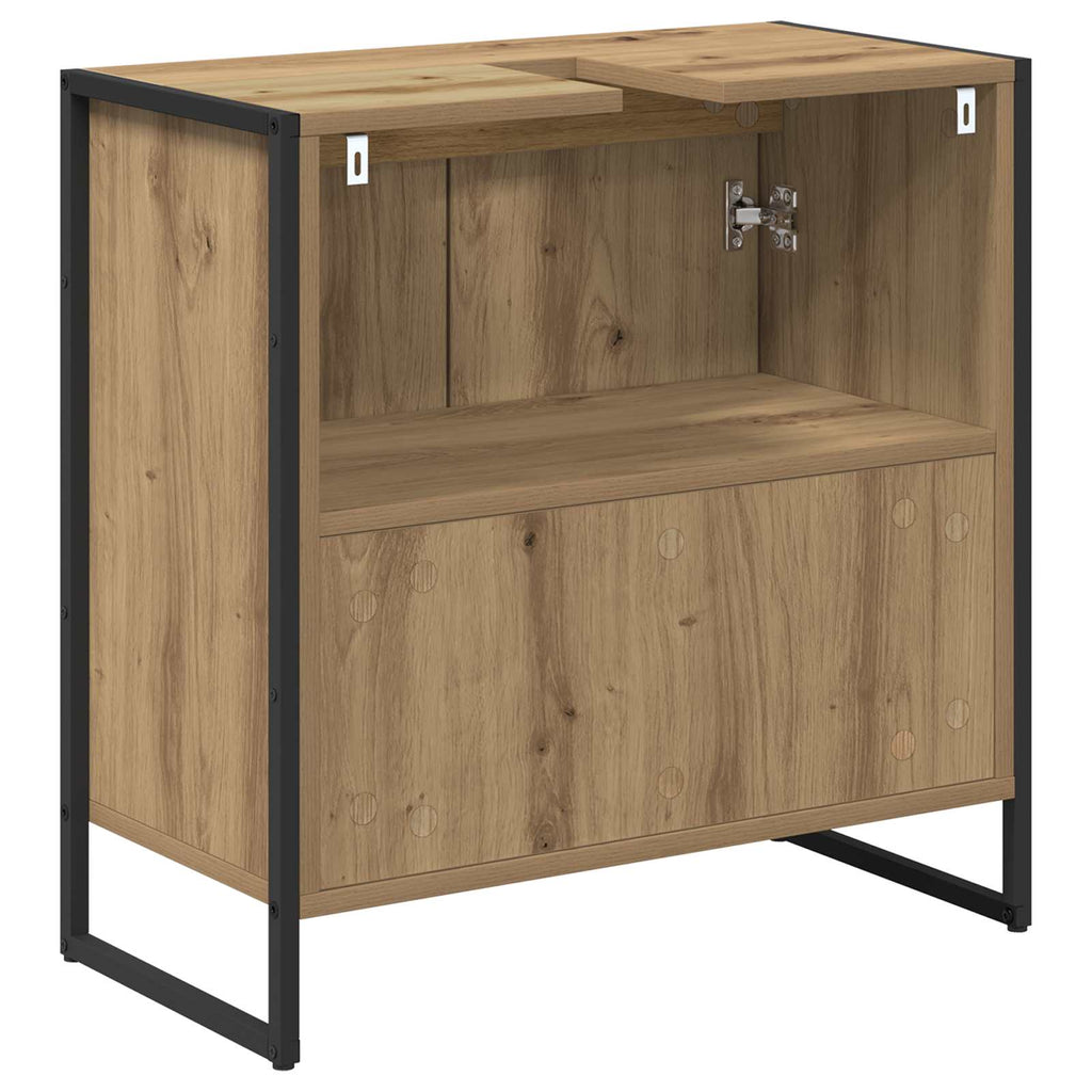 Badezimmerschrank mit Tür Kunsthandwerk Eiche 60 x 30 x 60 cm
