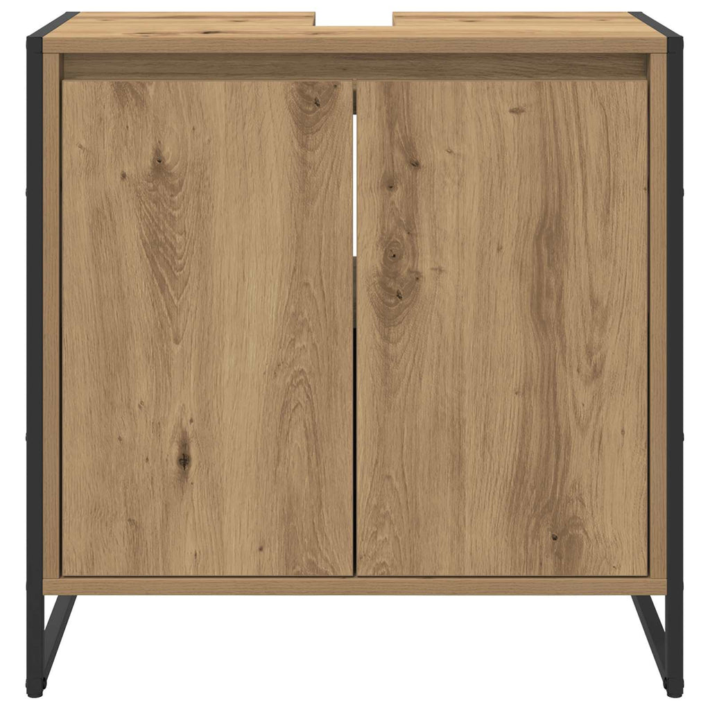 Badezimmerschrank mit Tür Kunsthandwerk Eiche 60 x 30 x 60 cm
