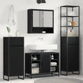 Badezimmerschrank mit Tür Schwarz Eichen-Optik 40 x 30 x 180 cm