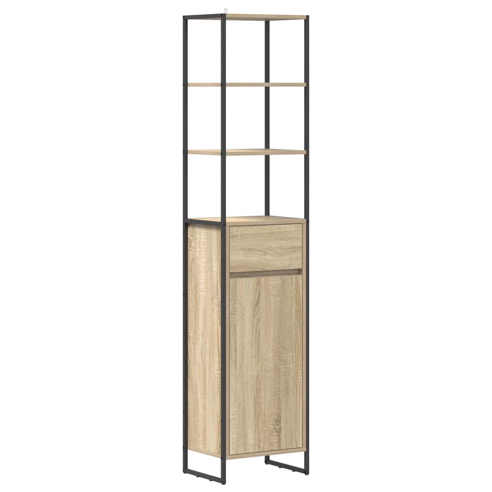 Badezimmerschrank mit Tür Sonoma 40 x 30 x 180 cm Holzwerkstoff